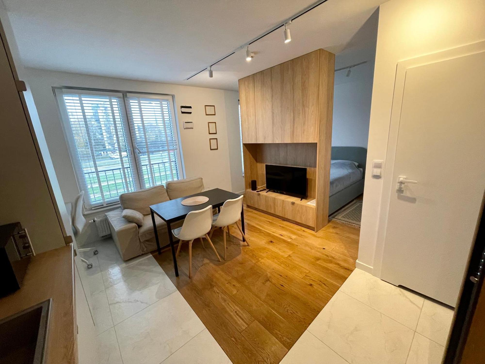 ワルシャワTime&House Pileckiego Przy Centrum Onkologi I Klinice Novum Apartament Na Wylacznosc Pokoj,Sypialnia,Lozko, Lazienka,Kuchniaアパートメント エクステリア 写真