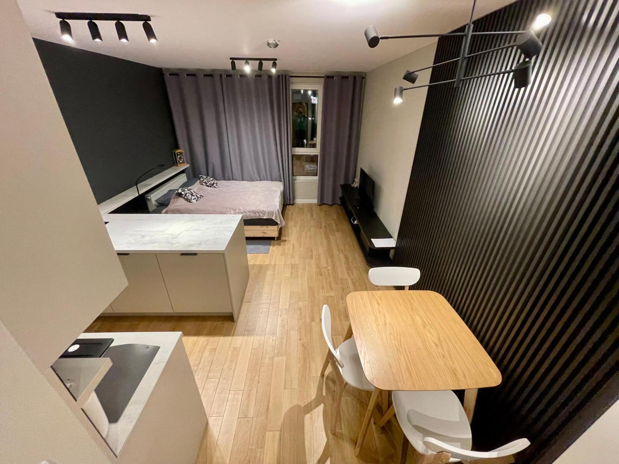 ワルシャワTime&House Pileckiego Przy Centrum Onkologi I Klinice Novum Apartament Na Wylacznosc Pokoj,Sypialnia,Lozko, Lazienka,Kuchniaアパートメント エクステリア 写真