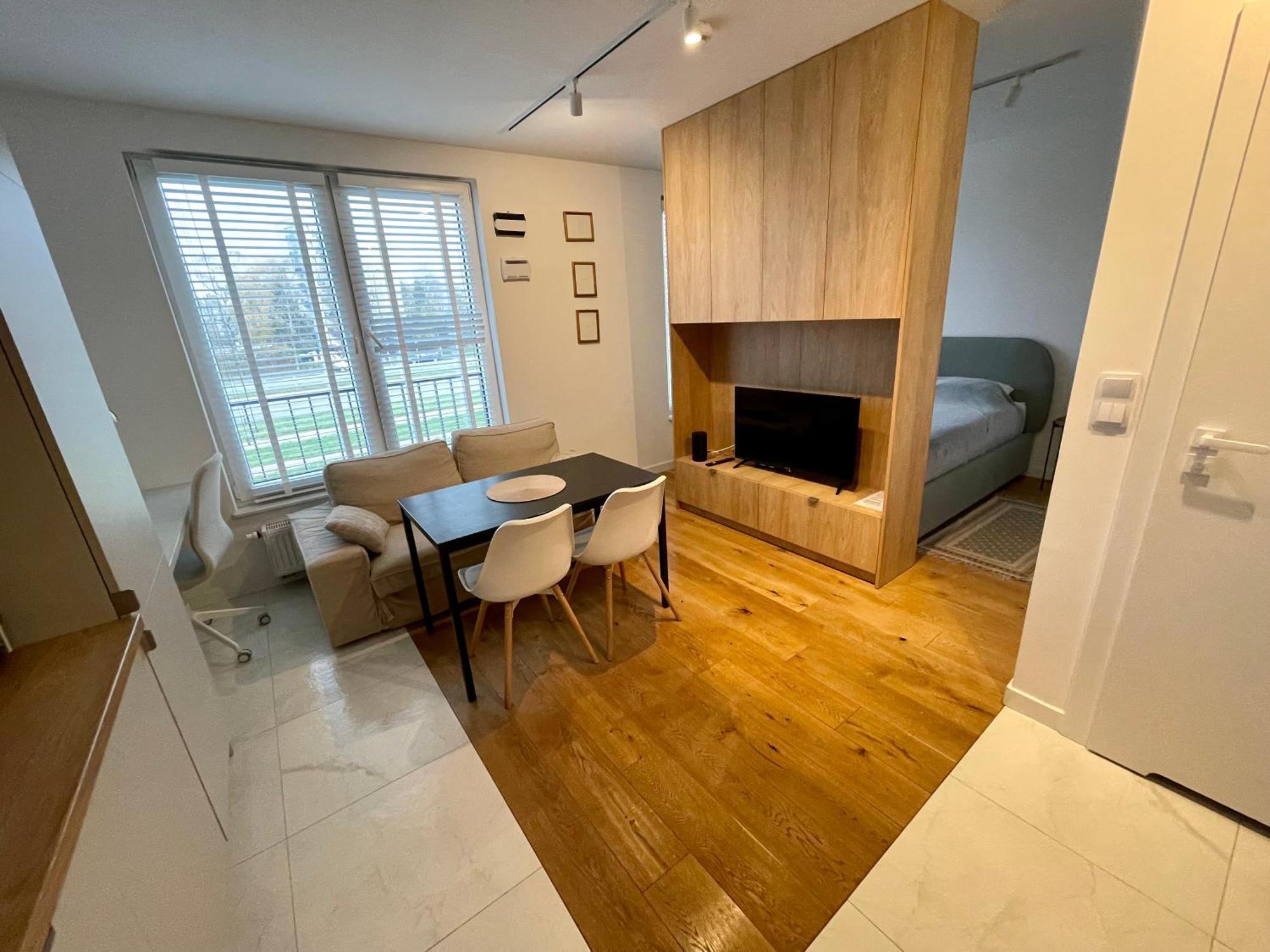 ワルシャワTime&House Pileckiego Przy Centrum Onkologi I Klinice Novum Apartament Na Wylacznosc Pokoj,Sypialnia,Lozko, Lazienka,Kuchniaアパートメント エクステリア 写真