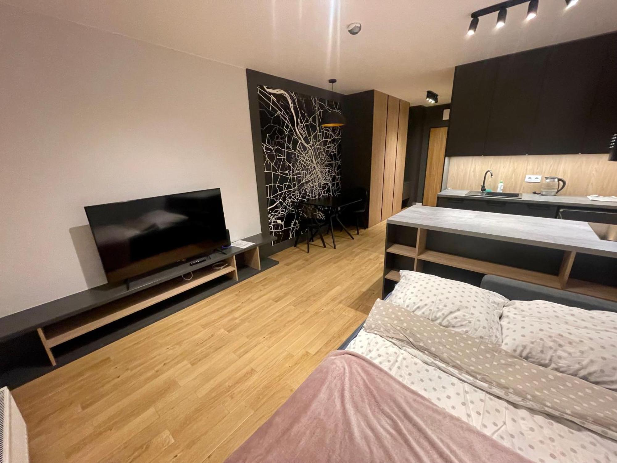 ワルシャワTime&House Pileckiego Przy Centrum Onkologi I Klinice Novum Apartament Na Wylacznosc Pokoj,Sypialnia,Lozko, Lazienka,Kuchniaアパートメント エクステリア 写真