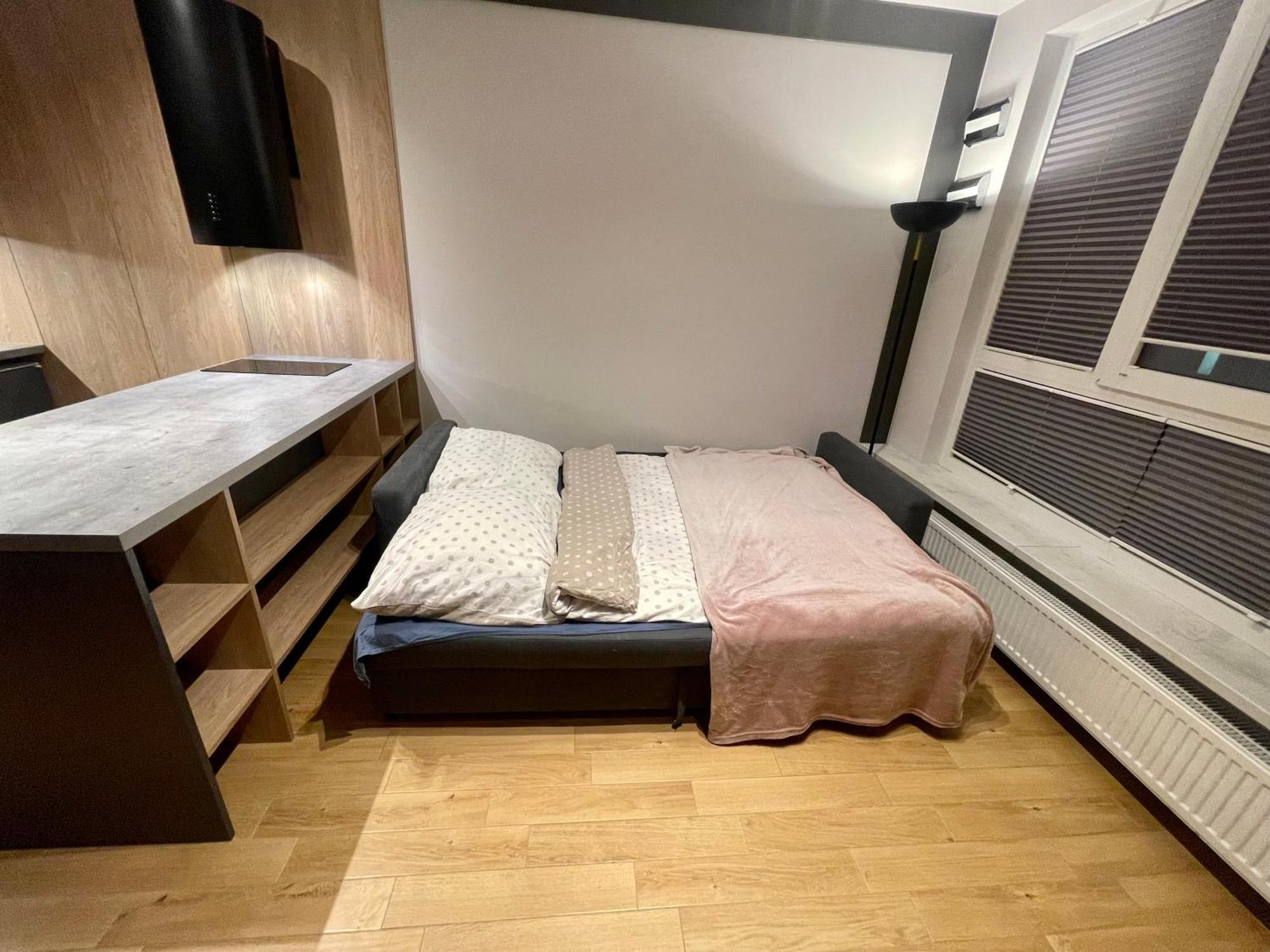 ワルシャワTime&House Pileckiego Przy Centrum Onkologi I Klinice Novum Apartament Na Wylacznosc Pokoj,Sypialnia,Lozko, Lazienka,Kuchniaアパートメント エクステリア 写真